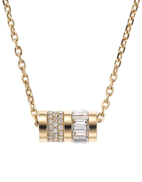 michael kors gold tone barrel pendant necklace|Michael Kors jewelry.